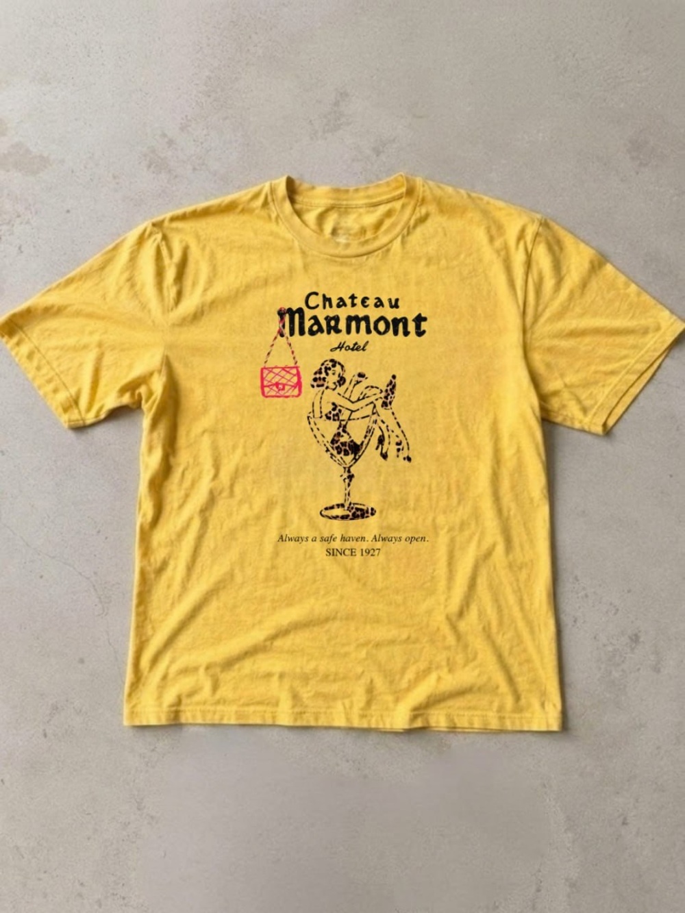 Yellow Chateau Marmont Graphic Short Sleeve Tee